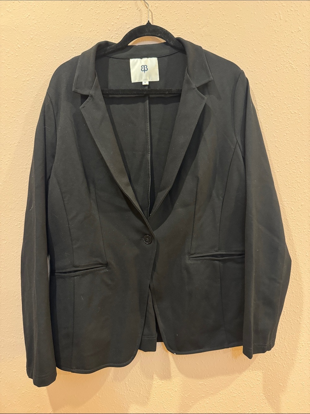 Betabrand Black Single-Button Blazer